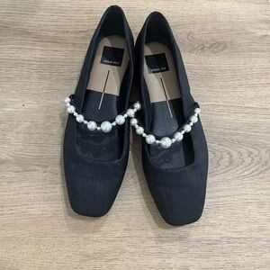 Roxana Square toe Ballet Flat 8 Pearl Strap